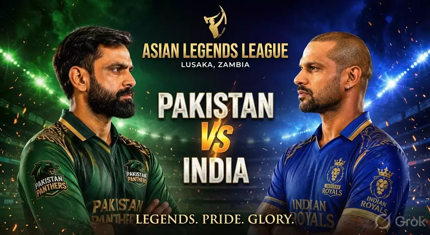 Asian Legends League में कल भारत-पाकिस्तान की टक्कर: धवन, रैना और कार्तिक पर रहेंगी नजर, जानें कब और कहां देखें मुकाबला Asian Legends League में कल भारत-पाकिस्तान की टक्कर: धवन, रैना और कार्तिक पर रहेंगी नजर, जानें कब और कहां देखें मुकाबला