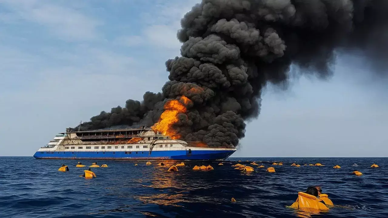 Indonesia Ferry Fire: इंडोनेशिया में बड़ा हादसा : 250 यात्रियों को ले जा रही नाव में लगी आग; 5 की मौत, कई लापता