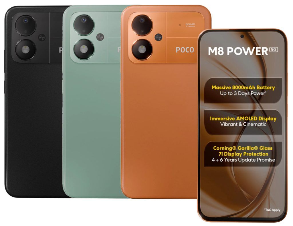 Poco M8 Power भारत में लॉन्च : 8000mAh बैटरी और 120Hz AMOLED डिस्प्ले के साथ बेहतरीन फीचर्स, जानें कीमत
