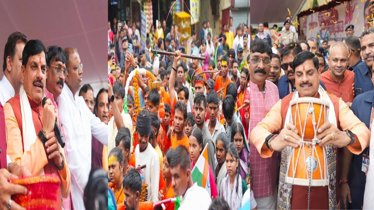 MP Kanwar Yatra: जबलपुर में कांवड़ियों के बीच पहुंचे CM डॉ. मोहन यादव, फूल बरसाकर किया स्वागत और बजाया डमरू