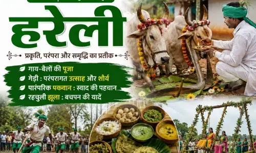 Hareli Tihar : छत्तीसगढ़ का पहला त्यौहार हरेली : गाय-बैलों की पूजा, गेड़ी, पारंपरिक पकवान और रहचुली झूला बिन अधूरा है ये पर्व Hareli Tihar : छत्तीसगढ़ का पहला त्यौहार हरेली : गाय-बैलों की पूजा, गेड़ी, पारंपरिक पकवान और रहचुली झूला बिन अधूरा है ये पर्व