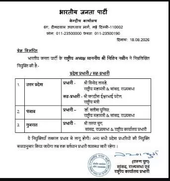 36050-up-01 UP Assembly elections: चुनावी मोड में BJP, संगठन विस्तार के बाद के दूसर दिन 3 राज्यों के प्रभारी बदले, विनोद तावड़े को UP की कमान