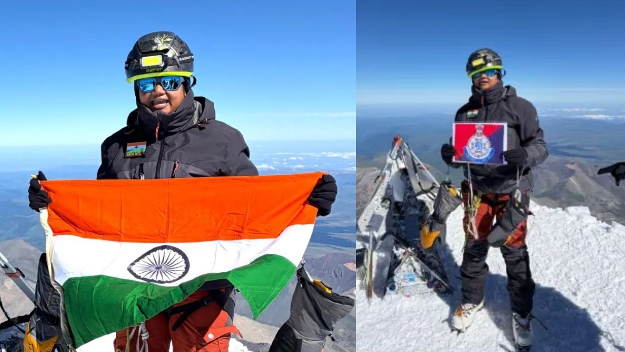 महिला आरक्षक वर्षा पटेल ने माउंट एल्ब्रुस पर फहराया तिरंगा, एमपी पुलिस का बढ़ाया गौरव
