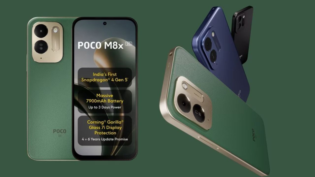 POCO M8x 5G लॉन्च : 7,900mAh बैटरी और 120Hz डिस्प्ले के साथ 50MP AI कैमरा, जानें कीमत और फीचर्स