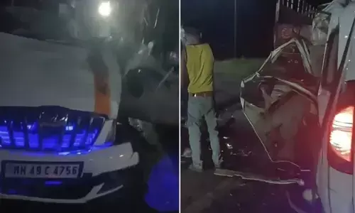 MP Accident : कुबेरेश्वर धाम जा रहे श्रद्धालुओं की कार ट्रक से टकराई, 3 की मौत, 6 घायल