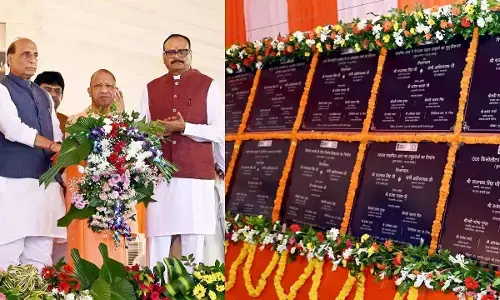 UP : सीएम योगी और राजनाथ सिंह ने 101 करोड़ की 12 परियोजनाओं का किया शिलान्यास, बोले- लखनऊ छावनी बनेगी ‘मॉडल छावनी