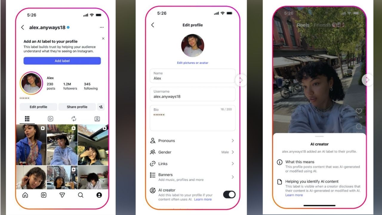 AI प्रोफाइल पर Instagram का नया नियम,  लेबल नहीं लगाया तो Reach पर पड़ेगा असर
