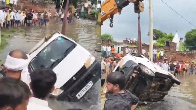 Rajasthan : धौलपुर में दर्दनाक हादसा, पोखर में गिरी ईको कार; 3 बच्चों समेत 4 की मौत, 5 घायल