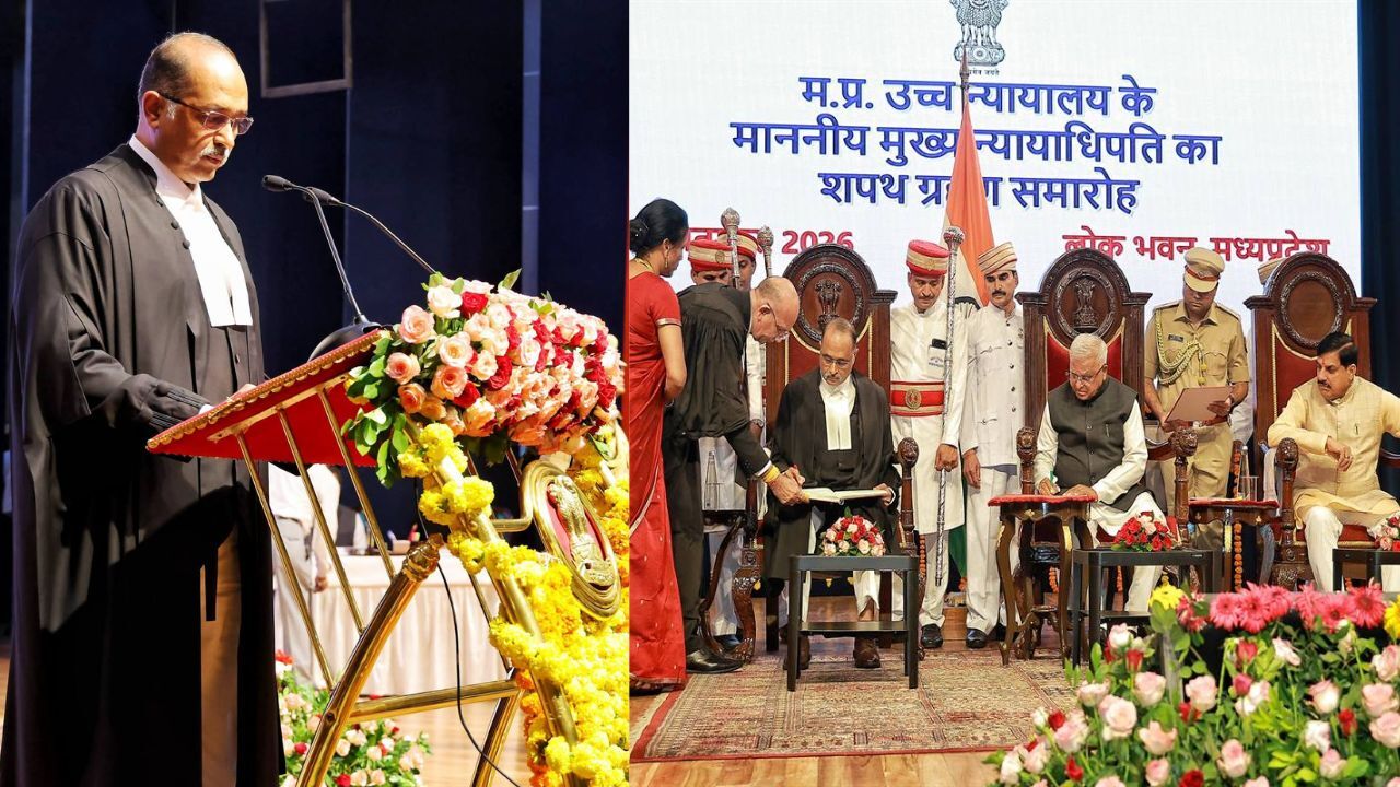 न्यायमूर्ति कोगजे बने MP हाईकोर्ट के नए चीफ जस्टिस, राज्यपाल मंगुभाई पटेल ने दिलाई शपथ; CM मोहन यादव समेत कई गणमान्य रहे मौजूद