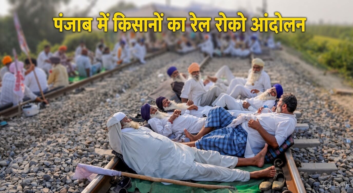 पंजाब में किसानों का रेल रोको आंदोलन, मोगा में पुलिस से धक्कामुक्की; मांगें पूरी नहीं होने पर मजदूर मोर्चा का प्रदर्शन