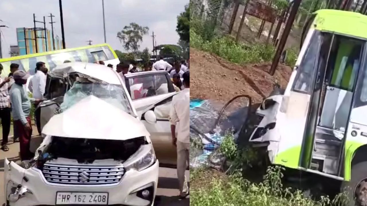 MP Accident : सागर-दमोह मार्ग पर भीषण हादसा, बस और कार की टक्कर में 3 लोगों की मौत, 2 घायल