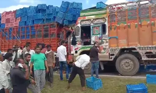 MP Accident : नैनावद के पास NH पर बड़ा हादसा, आमने-सामने भिड़े दो ट्रक; एक चालक की मौत