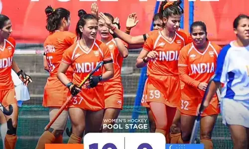 Asian Games 2026: भारतीय महिला हॉकी टीम का धमाकेदार आगाज, उज्बेकिस्तान को 19-0 से रौंदा; दीपिका सेहरावत ने अकेले दागे 8 गोल Asian Games 2026: भारतीय महिला हॉकी टीम का धमाकेदार आगाज, उज्बेकिस्तान को 19-0 से रौंदा; दीपिका सेहरावत ने अकेले दागे 8 गोल