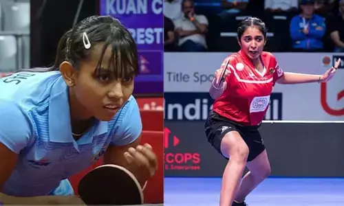 Asian Games 2026: भारतीय महिला टेबल टेनिस टीम का शानदार प्रदर्शन, थाईलैंड को 3-2 से हराकर पहुंची क्वार्टर फाइनल में Asian Games 2026: भारतीय महिला टेबल टेनिस टीम का शानदार प्रदर्शन, थाईलैंड को 3-2 से हराकर पहुंची क्वार्टर फाइनल में