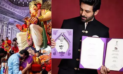 Kartik Aaryan : लालबागचा राजा के दरबार पहुंचे कार्तिक आर्यन, बप्पा के चरणों में समर्पित किया नेशनल अवॉर्ड