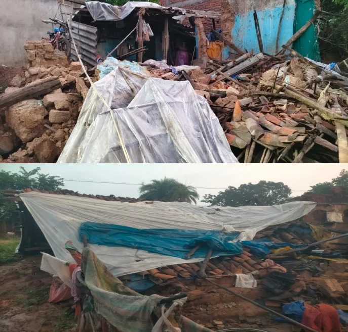 CG News : छत्तीसगढ़ में बारिश के बीच दो कच्चे मकान ढहे, महिला की मौत, 6 लोग घायल