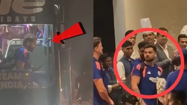 बस से उतरते समय फिसले रोहित शर्मा, लुढ़क-कर दरवाजे पर बैठे, विराट का रिएक्शन वायरल