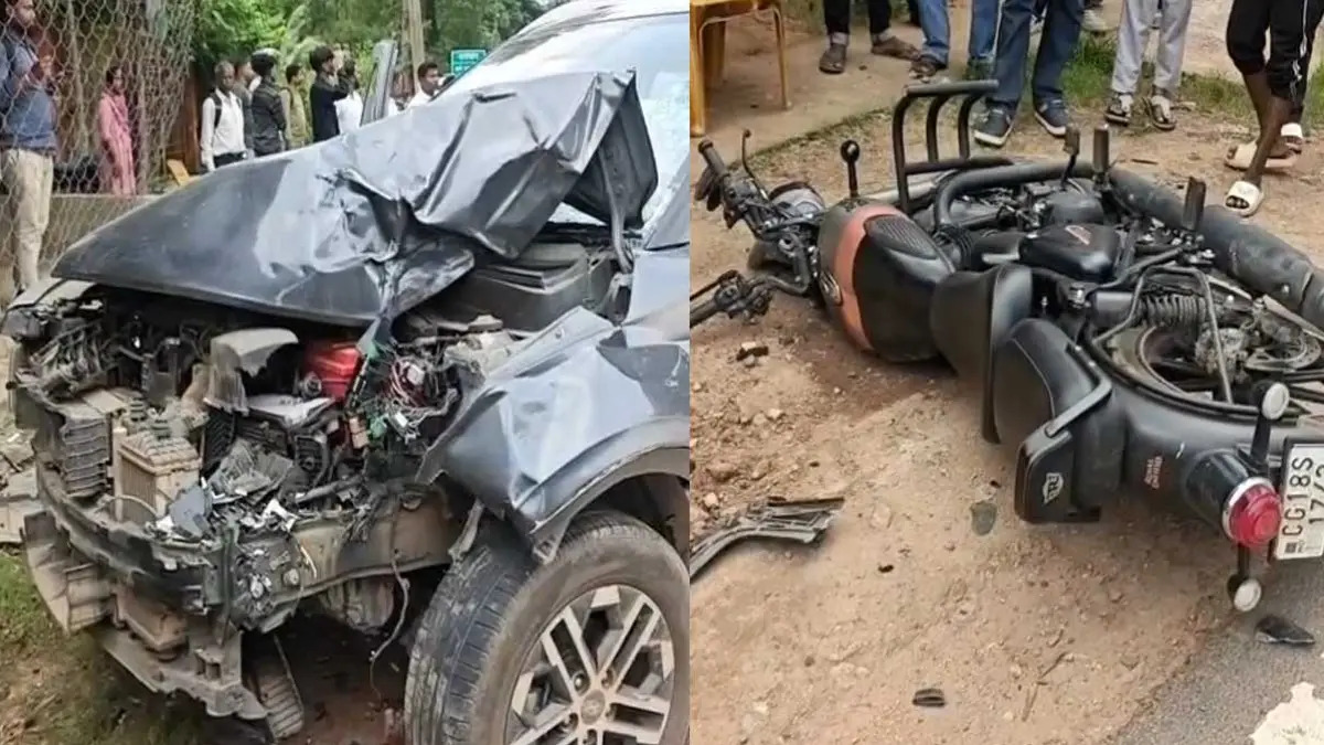 CG Accident : कार और बुलेट की आमने-सामने भिड़ंत, सहायक सचिव की मौके पर मौत, साथी घायल