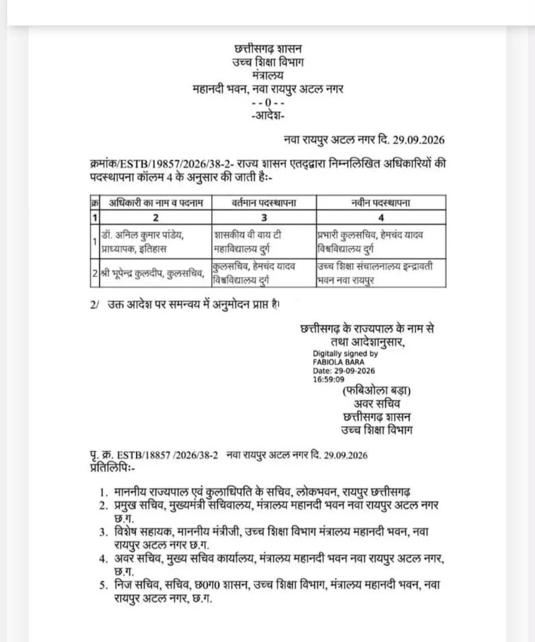 40666-286c8982-93ce-4c0b-95e8-a37485108e76 CG Breaking : हेमचंद यादव यूनिवर्सिटी के कुलसचिव भूपेंद्र कुलदीप हटाए गए, डॉ. अनिल पांडेय को मिली जिम्मेदारी