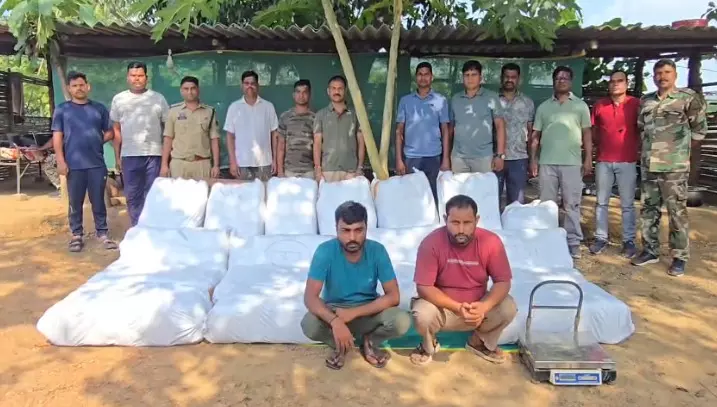 40992-untitled CG Crime : मिर्ची की बोरियों के नीचे छिपा था 440 किलो गांजा, 2 करोड़ से ज्यादा का माल जब्त, दो आरोपी गिरफ्तार