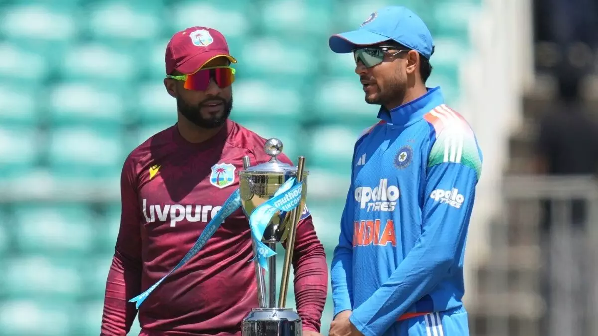 41058-ind-vs-wi-3rdodi Ind vs WI 3rd ODI: भारत-वेस्टइंडीज तीसरा वनडे आज: गिल ने जीता टॉस, पहले बल्लेबाजी का फैसला; अंशुल कंबोज का डेब्यू, देखें दोनों टीमों की प्लेइंग 11