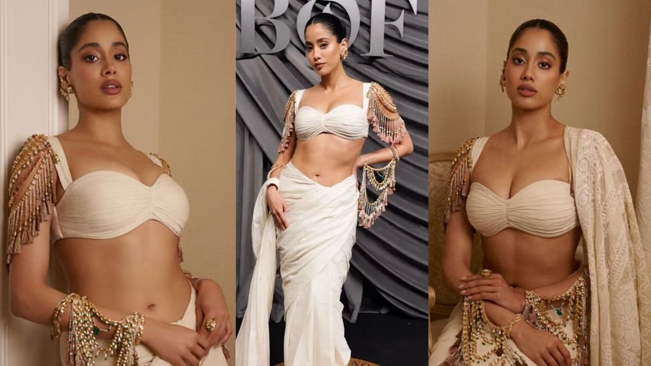 Janhvi Kapoor Paris Look: पेरिस में जान्हवी कपूर ने बिखेरा देसी रॉयल अंदाज, 460 काउंट बंगाल मलमल की साड़ी ने खींचा ध्यान