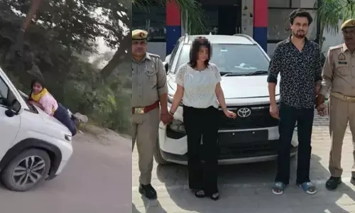 पति को प्रेमिका के साथ देख भड़की पत्नी, चलती कार के बोनट पर चढ़ी; 5 KM तक चला हाईवोल्टेज ड्रामा- Video Viral