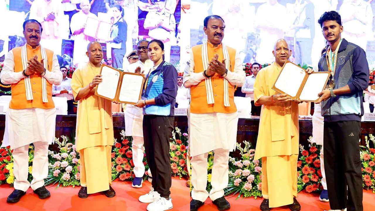 CM योगी ने सपा पर साधा निशाना, 470 खिलाड़ियों को बांटे नियुक्ति पत्र; बोले- अब सिफारिश नहीं, प्रतिभा से मिलती है नौकरी