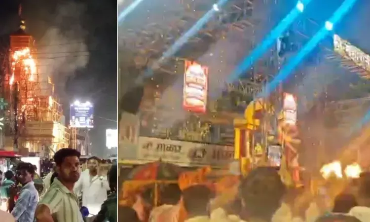Raipur Breaking: नवीन मार्केट में माता के पंडाल में लगी आग, आतिशबाजी के दौरान हादसा