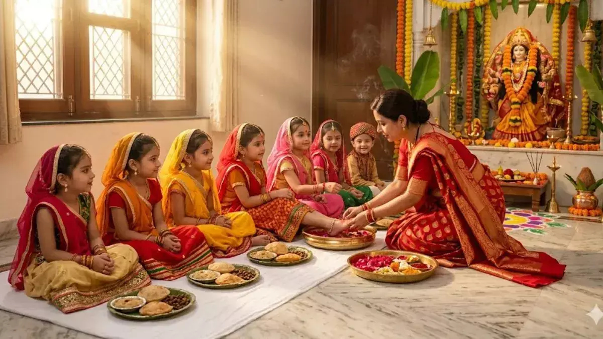 42270-navratri-kanya-pujan-2026-rules Kanya Pujan 2026: कन्या पूजन में क्यों बैठाया जाता है लंगूर? जानिए बटुक भैरव से जुड़ी ये मान्यता