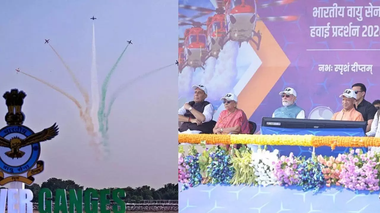 Varanasi Air Show 2026: काशी के आसमान में राफेल, सुखोई और तेजस का दम, PM मोदी ने देखा ‘विंग्स ओवर गंगा’ का भव्य प्रदर्शन Varanasi Air Show 2026: काशी के आसमान में राफेल, सुखोई और तेजस का दम, PM मोदी ने देखा ‘विंग्स ओवर गंगा’ का भव्य प्रदर्शन