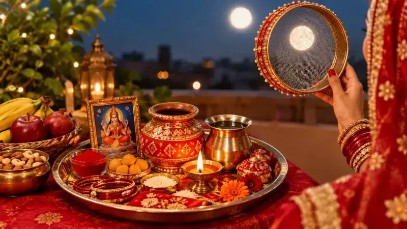 Karwa Chauth 2026: छलनी से लेकर मिट्टी के करवा तक, करवा चौथ की थाली सजाने के आसान तरीके, इस तरह करें डेकोरेशन Karwa Chauth 2026: छलनी से लेकर मिट्टी के करवा तक, करवा चौथ की थाली सजाने के आसान तरीके, इस तरह करें डेकोरेशन