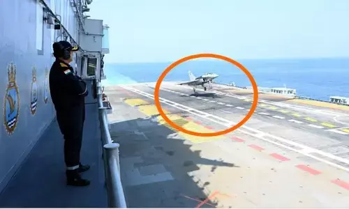 Rafale Marine on INS Vikrant: समुंदर में बढ़ी इंडियन नेवी की ताकत, फ्रेंच नेवी के राफेल की INS विक्रांत पर पहली कोशिश में लैंडिंग, नौसेना में शामिल करने के लिए ट्रायल सक्सेसफुल
